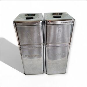 Vintage Beautyware Midcentury Metal Kitchen Storage Containers Set 50s 60s